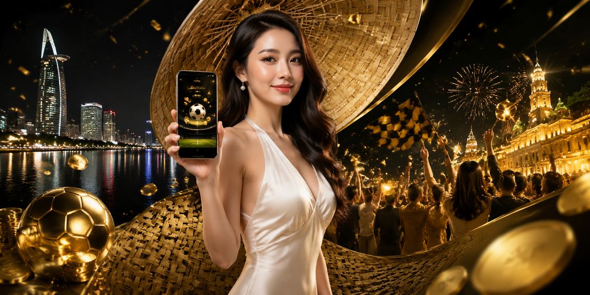 Người chơi theo dõi trận bóng đá tại TP.HCM với nón lá truyền thống